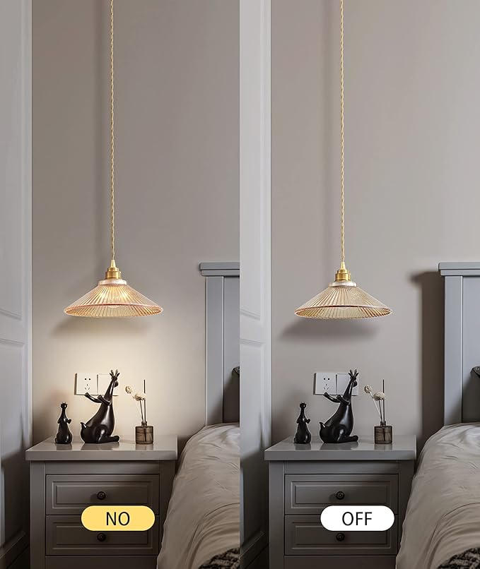 Pendant Light Fixture for Kitchen Island, Modern Hanging Lamp for Dinning Room, Adjustable Hanging Lights with Glass Shade for Bedroom Hallway Bar(glod,3 Pack)…