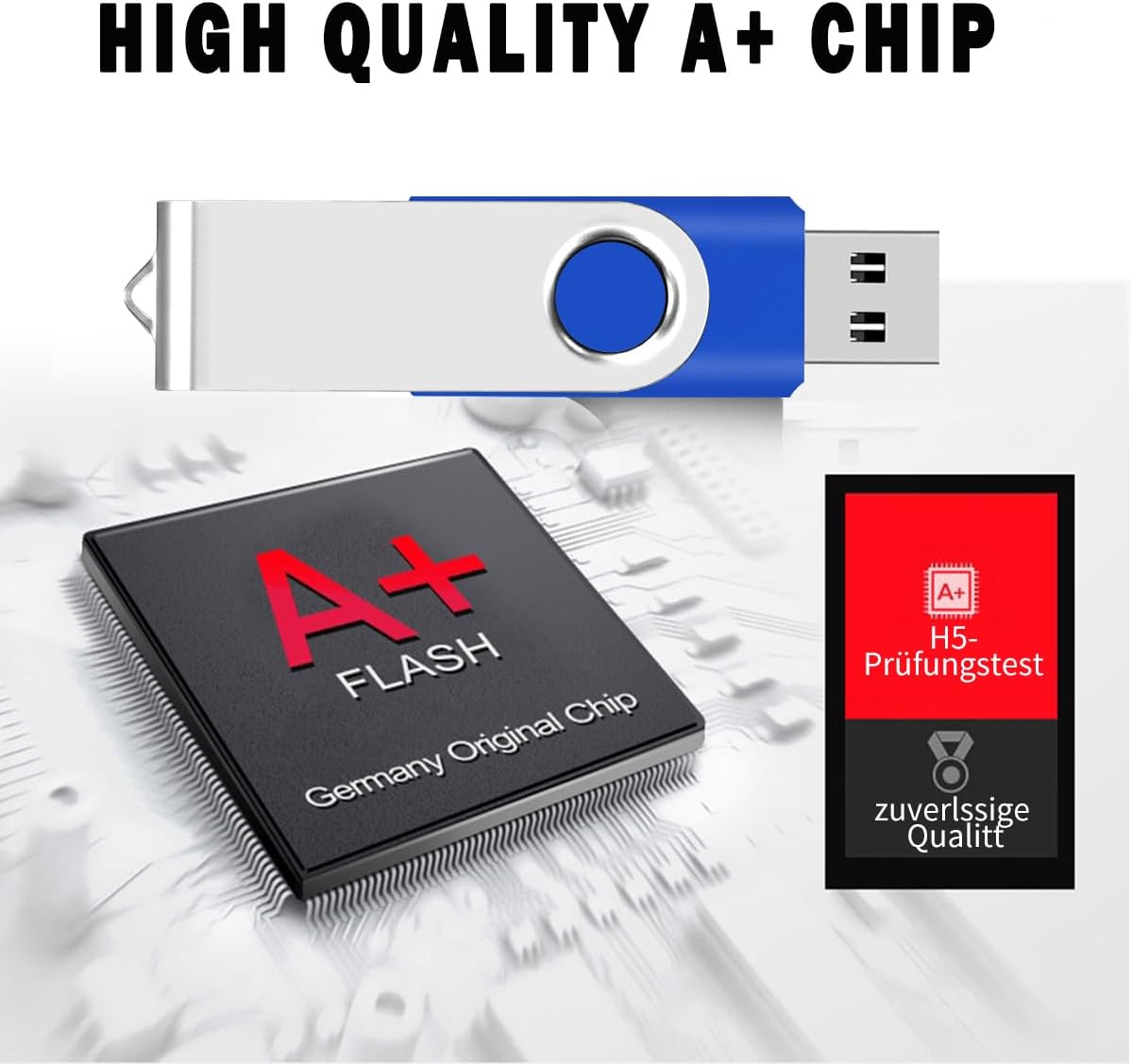 EASTBULL 50 Pack 4GB Bulk Flash Drives Pack USB 2.0 Thumb Drives Pack 4GB Bulk USB Drive (Blue, 50 Units)