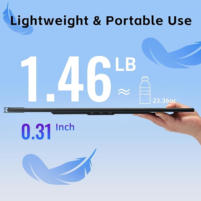 16" Portable Monitor for Laptop, 1200P FHD Laptop Screen Extender, Travel External Display USB-C HDMI Port Detachable Kickstand Gaming Monitor Compatible with Wins Mac Chrome Dex Phone