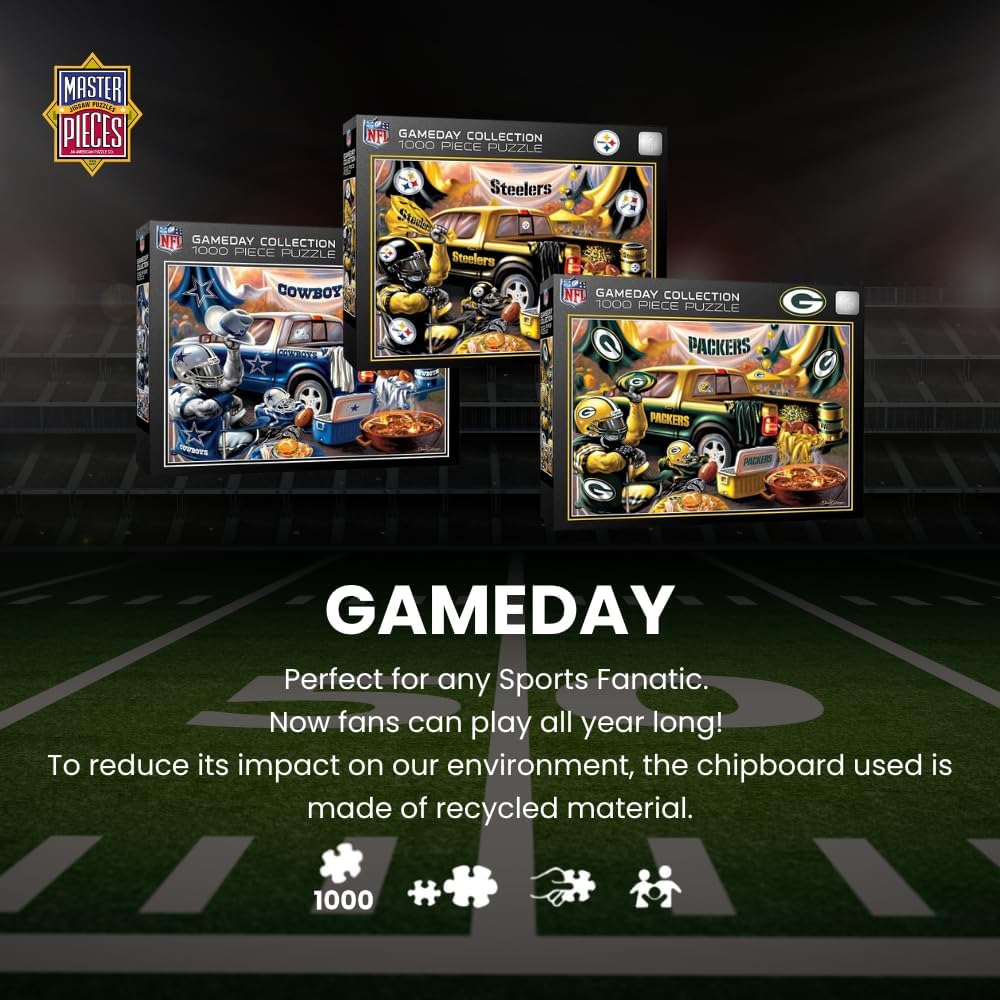 MasterPieces - 1000 Piece Jigsaw Puzzle, NFL Pittsburgh Steelers, Fun for Adults and Family, Non-Glare Finish, 19.25"x26.75"