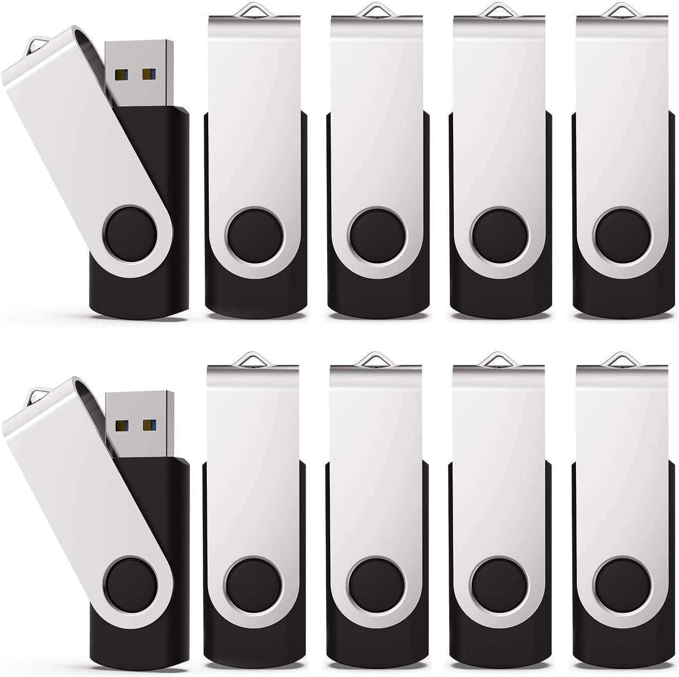 KEXIN 64GB Flash Drive 20 Pack Flash Drive Bulk USB Thumb Drive 64 GB USB Drive USB 2.0 Flash Drive with Led Indicator, Black
