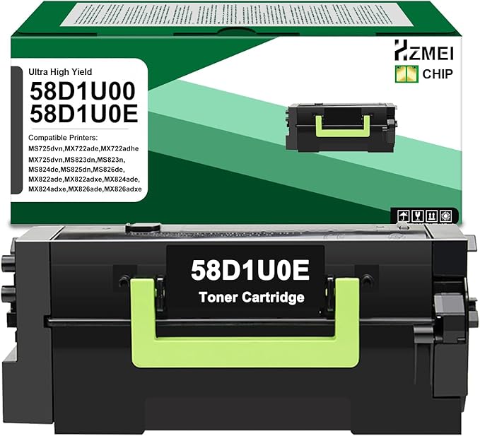 58D1U00 Black Toner Cartridge Ultra High Yield Replacement for Lexmark 58D1U0E 58D1U00 Toner Compatible with Lexmark MS725 MX722 MX725 MS823 MS824 MS825 MS826 MX822 MX824 MX826 Laser Printer