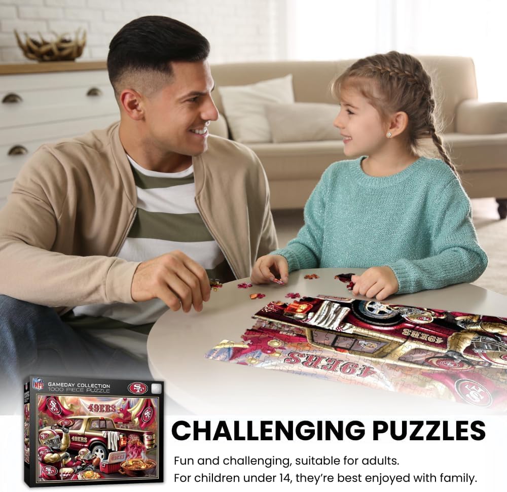 MasterPieces - 1000 Piece Jigsaw Puzzle, NFL San Francisco 49ers, Fun for Adults and Family, Non-Glare Finish, 19.25"x26.75"