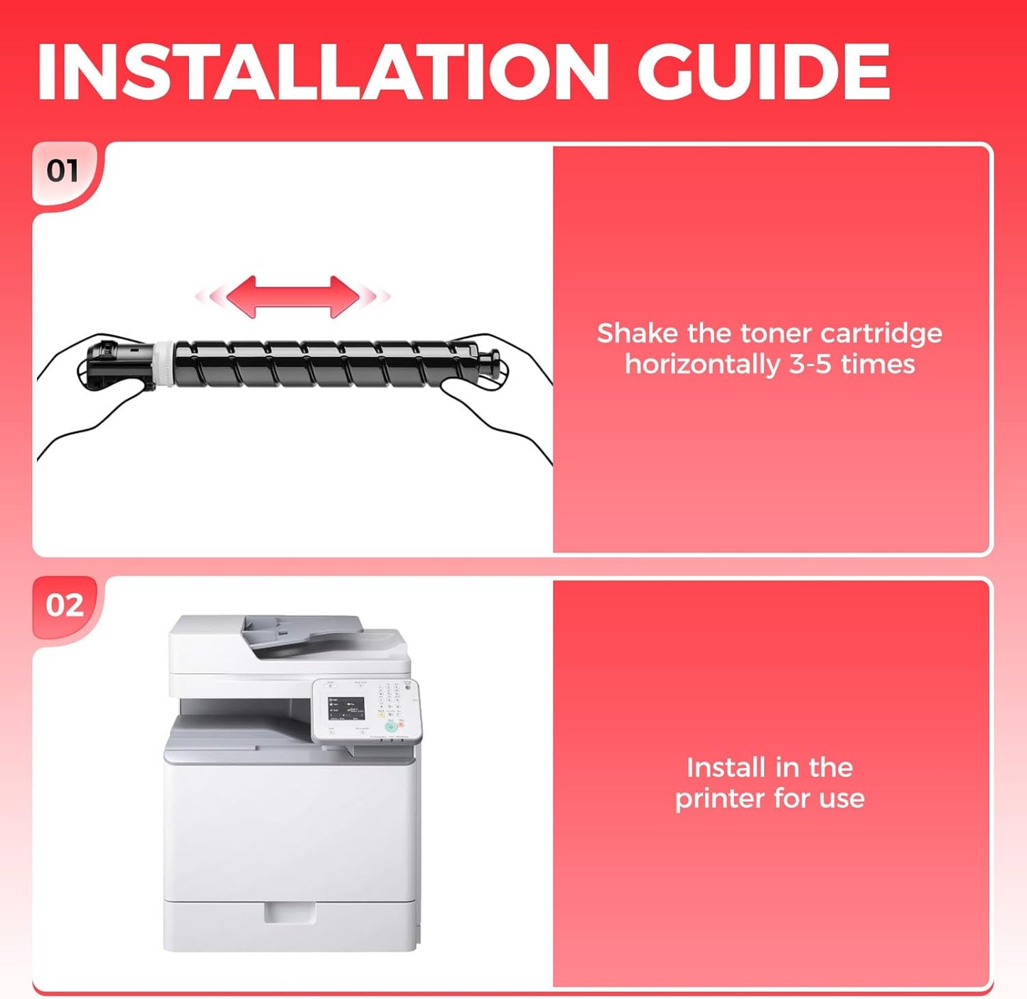034 CRG034 Toner Cartridge Set 4-Pack High Yield Replacement for Canon 034 CRG-034 9454B001 9453B001 9452B001 9451B001 Toner Cartridge Compatible with Canon Color imageCLASS MF810Cdn MF820Cdn Printer