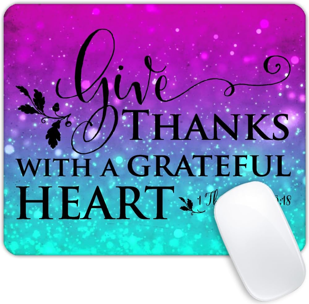 Inspirational Quote，Grateful Heart Mouse pad Customized Mousepad Non-Slip Rubber Base Mouse Pads for Computers Laptop Office Desk Accessories Mouse pad