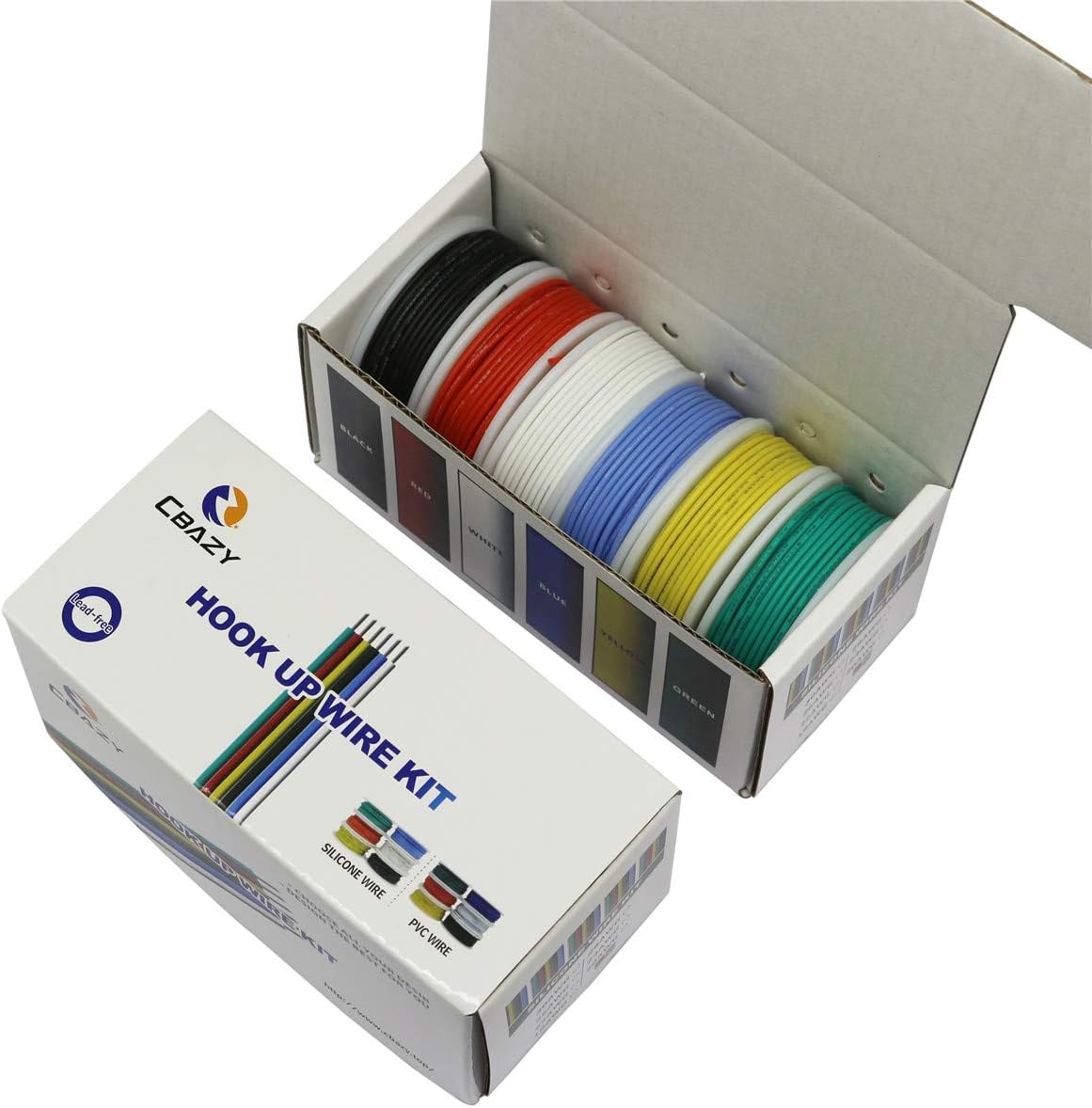 Hook up Wire Kit (Stranded Wire Kit) 30 Gauge Flexible Silicone Rubber Electric Wire 6 Colors 32.8 feet Each 30 AWG