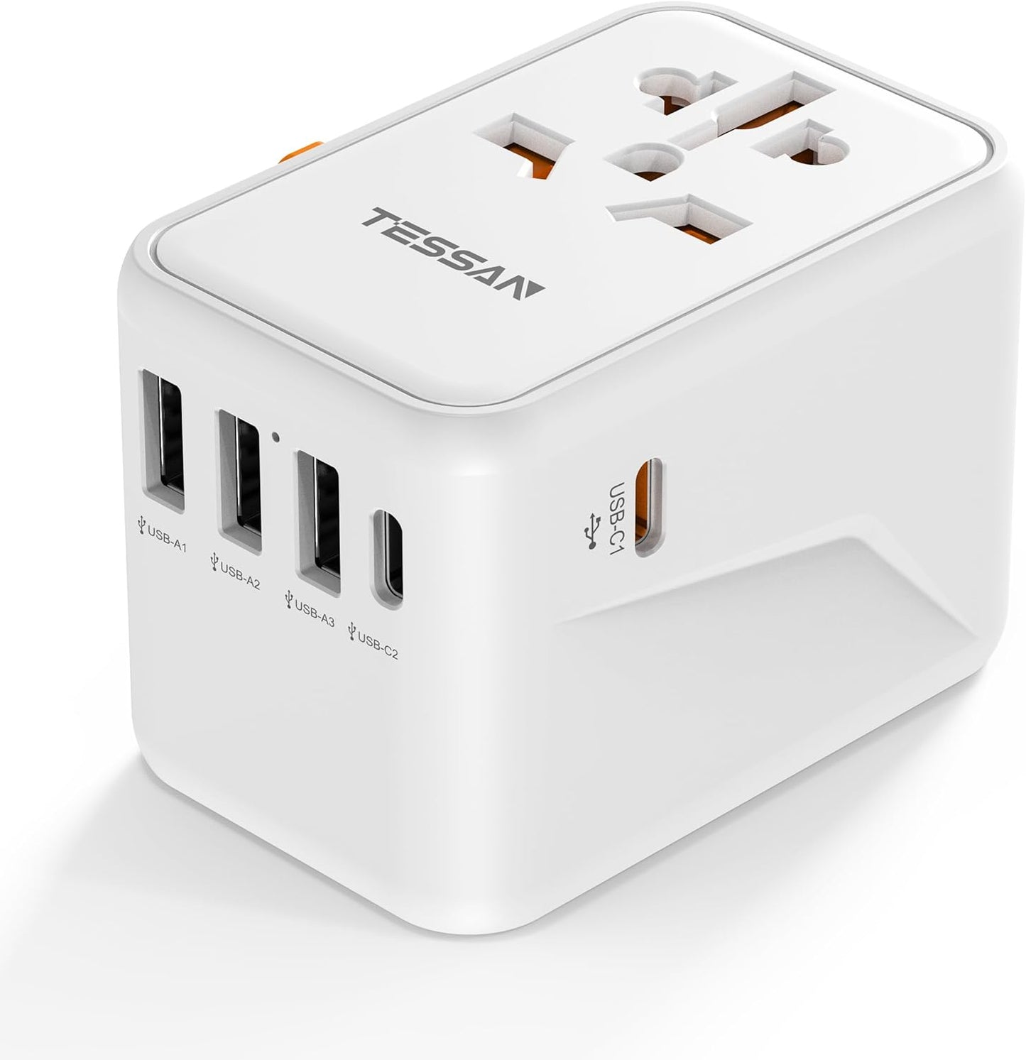 TESSAN Universal Travel Adapter, 45W International Plug Adaptor with 2 USB C 3 USB A Ports, Travel Worldwide Power Outlet for US to European EU UK AUS Ireland(Type C/G/A/I)