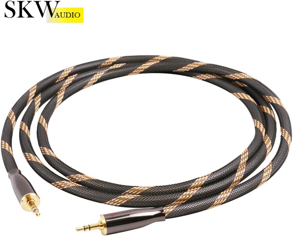 SKW Audiophiles High Gauge AUX Cable 3.5mm Male to Male Jack Cable with Diameter 6.8mm Stereo Audio Cable 4.9ft(1.5m)