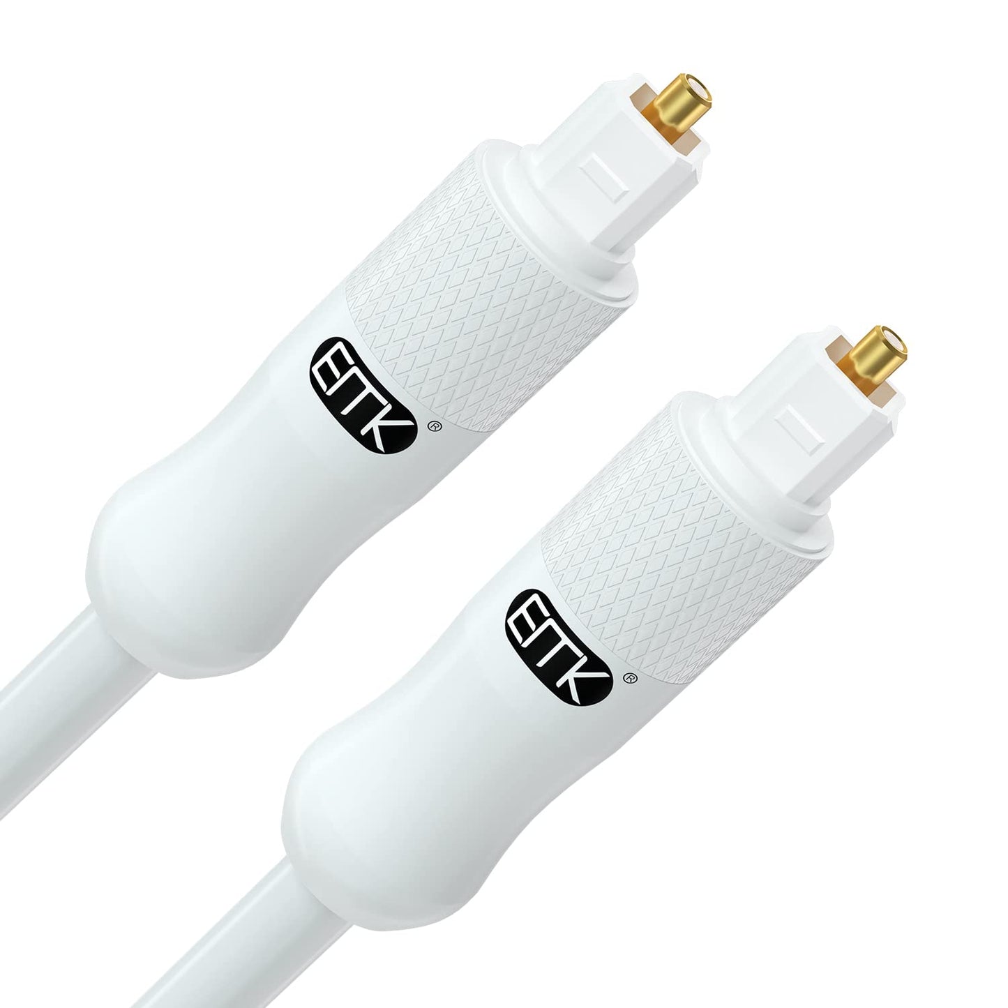 EMK White Optical Audio Cable [3ft/1M] - Digital SPDIF Toslink Fiber Optic Cable for Sound Bar, TV, Home Theater, Blu-ray Player - White, High-Speed, Low-Loss, Gold-Plated Connectors