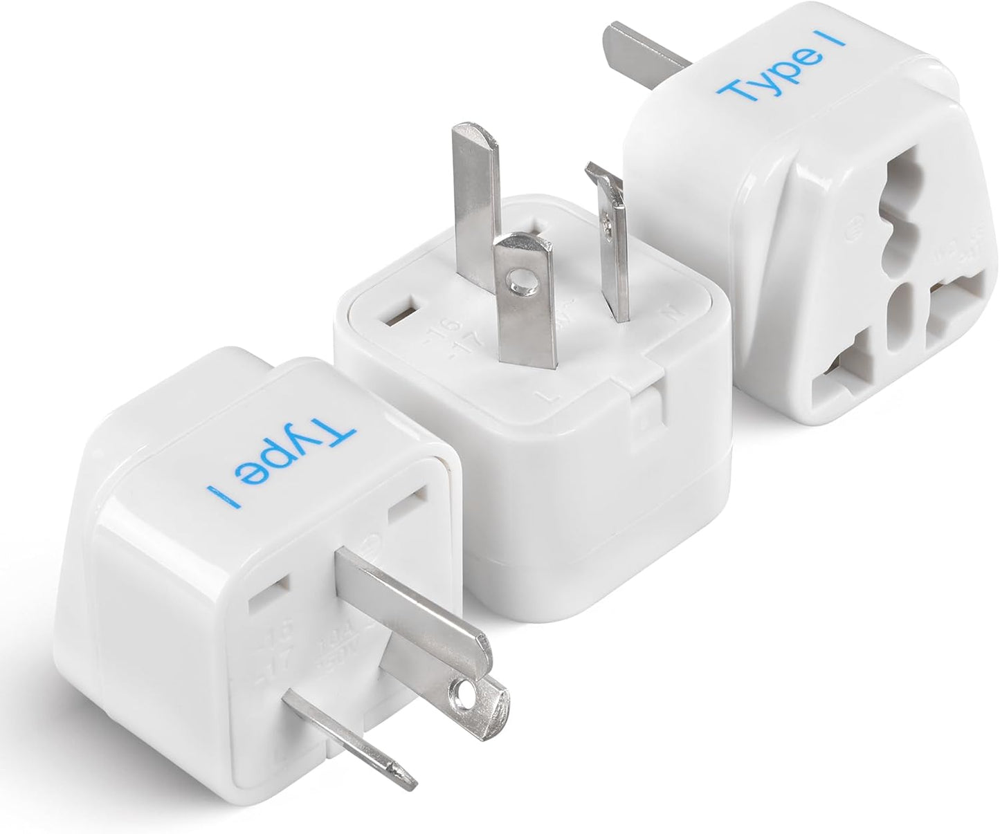 Ceptics Australia, China, New Zealand Travel Plug Adapter (Type I) - 3 Pack [Grounded & Universal] (GP-16-3PK)