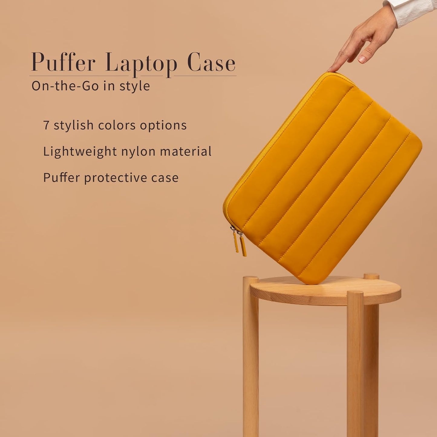 ANECDOTE Laptop Case 15-16 Inch – A Perfect Laptop Sleeve - Compatible with MacBook Air/Pro 15 inch M3 M2 M1 Chip Pro Max 2023-2021 – Fits Well, Made of 100% Nylon with Aesthetic Design (Marigold)