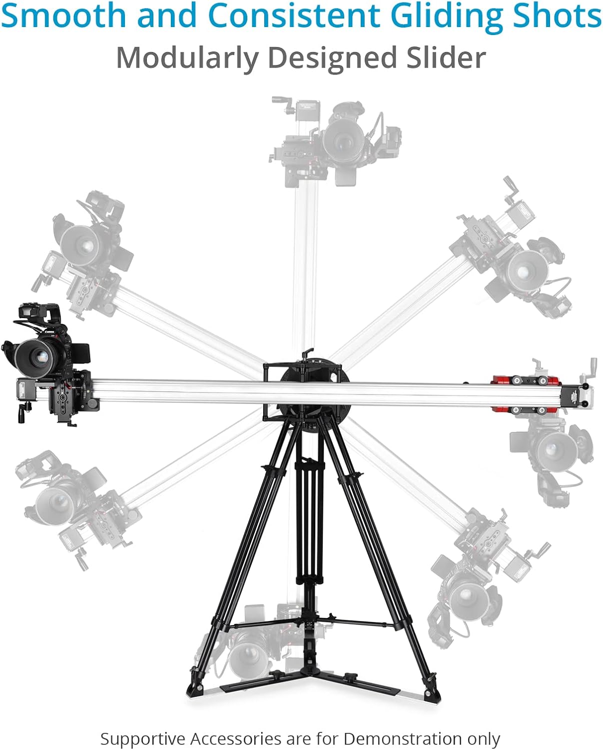 Proaim Cambird Pro 4-in-1 Gear. 6ft Video Camera Slider. Portable Mini Jib. Tower. Hi-hat .Vertical Payload - 10kg / 22lb. Horizontal Payload: 12kg / 26lb. (SL-CBPR-01)