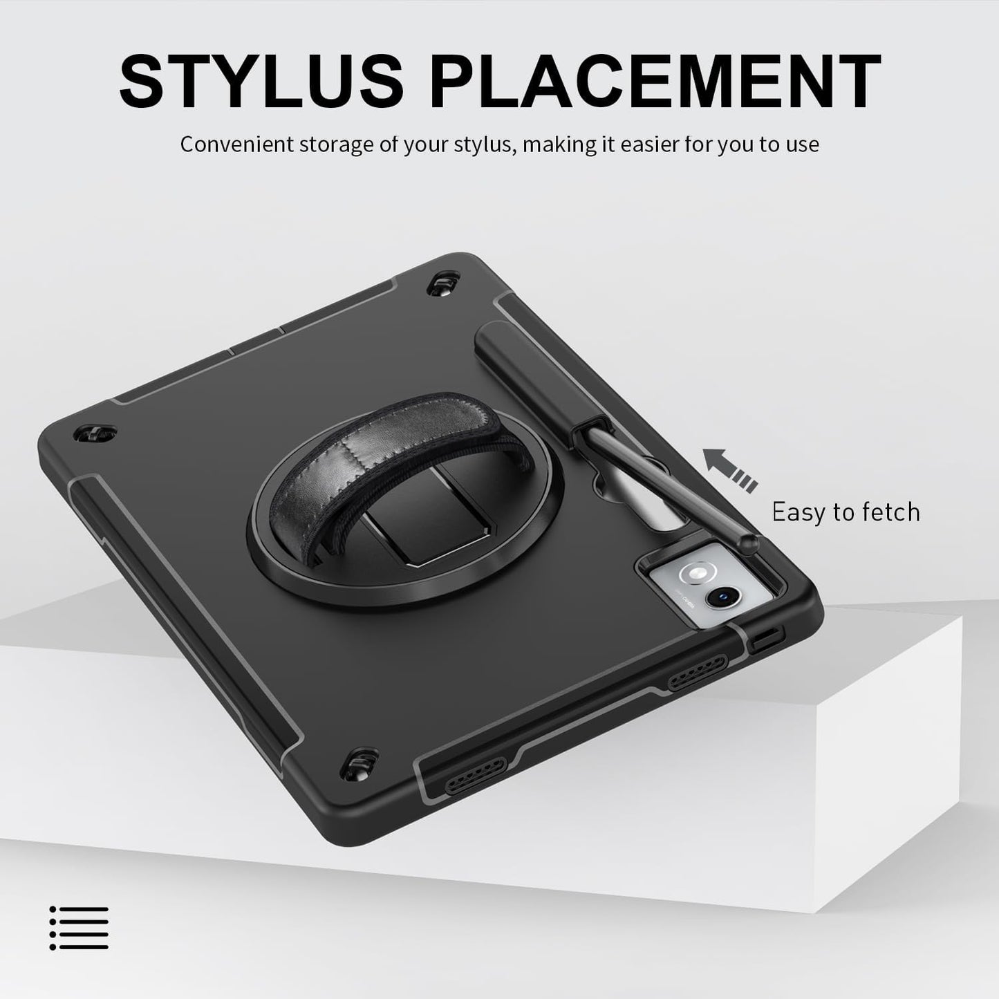 ZenRich Rugged Case for Lenovo Idea Tab Pro 12.7inch,Heavy Duty Shockproof Protective Case w/ [360 Rotating Kickstand] [Hand Strap][Shoulder Belt] for Lenovo Idea Tab Pro 2025 Realease Black