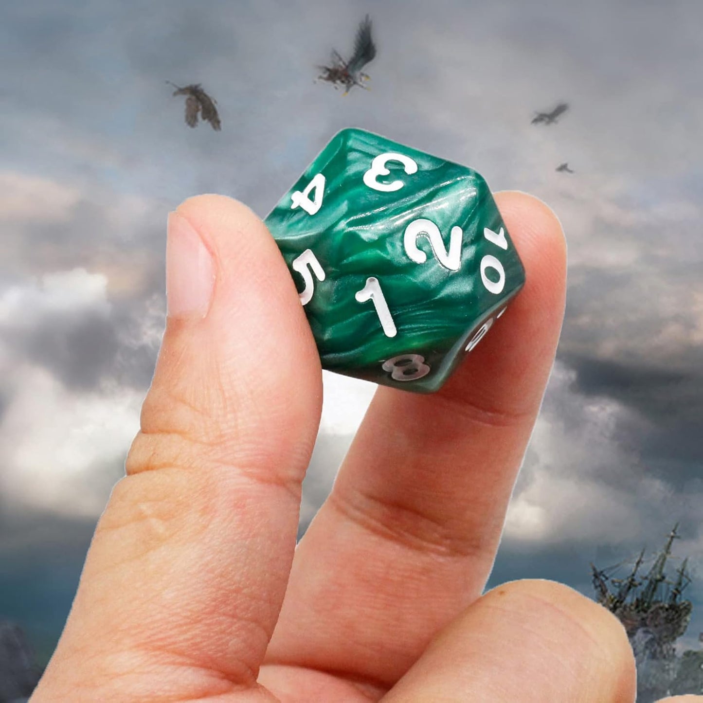 Handan 6 Pieces D20 Polyhedral Dice,20 Sided DND Dice,22mm Large Pearl Mixed Color Dices Assortment D20 Dice,20 Sided Cube D&D Dice Set for Dungeons and Dragons, RPG, MTG Table Games(6 Colours)