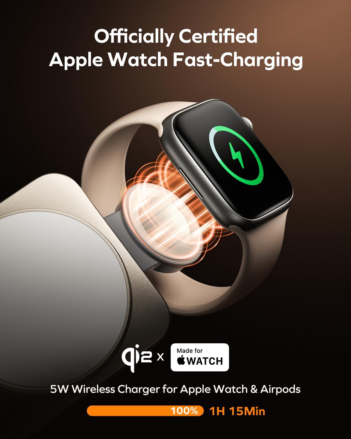 MOMAX 3-in-1 iPhone 16 Charging Station, MagSafe-Compatible Wireless Charger Stand, Qi2 Certified 25W Foldable Magnetic Charger for iPhone 15, Apple Watch, Airpods Dock Base (Not a Power Bank)