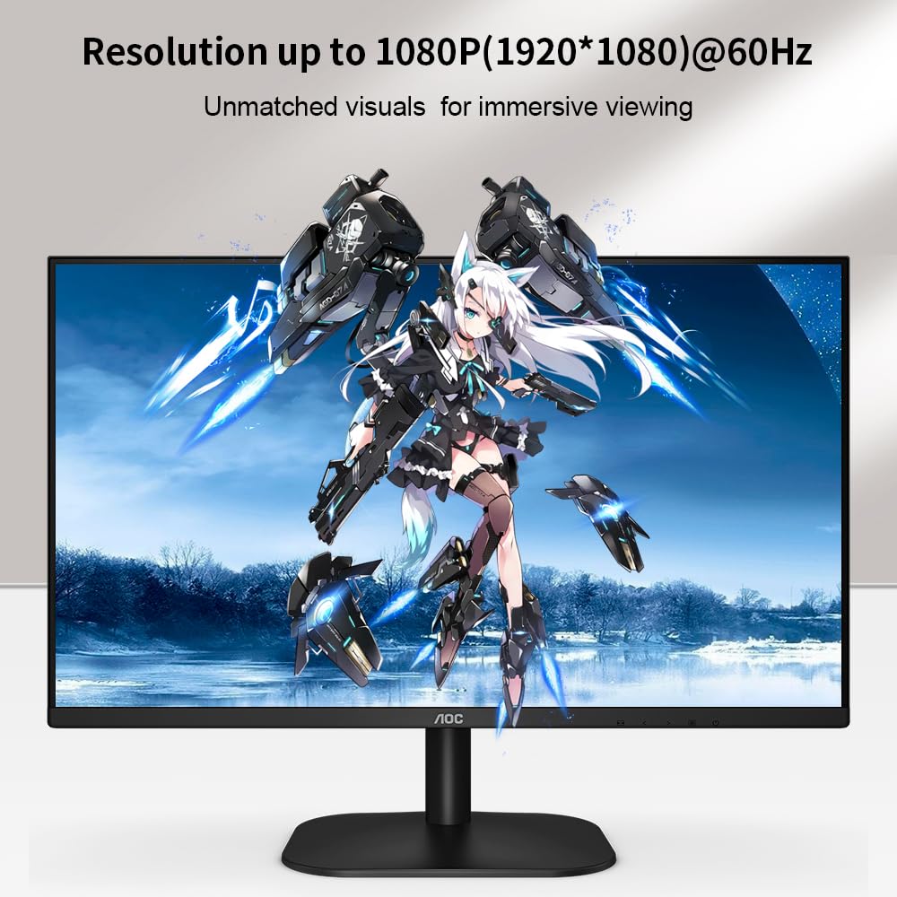 VGA (Sources) to HDMI(Display) Adapter, 1080P Converter with Audio+USB Power from VGA Computer/Laptop to HDMI TV/Monitor, Male to Female(1ft)