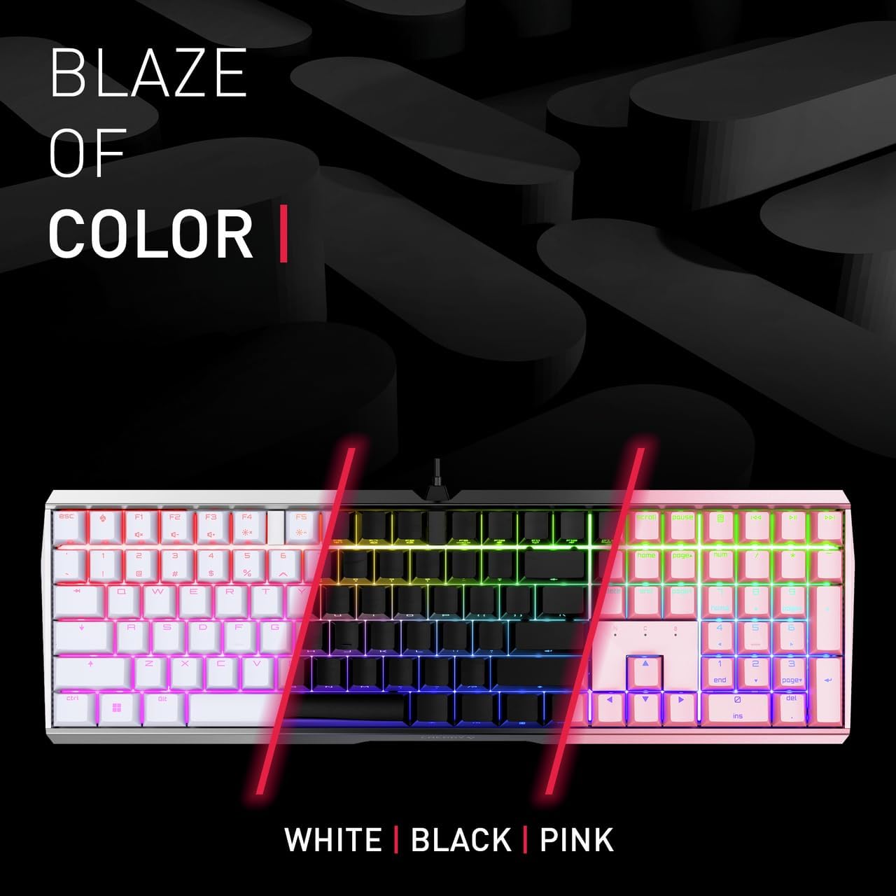 CHERRY MX Board 3.0 S Wired Mechanical Keyboard Aluminum Housing MX Red Silent Switches for Gaming and Office