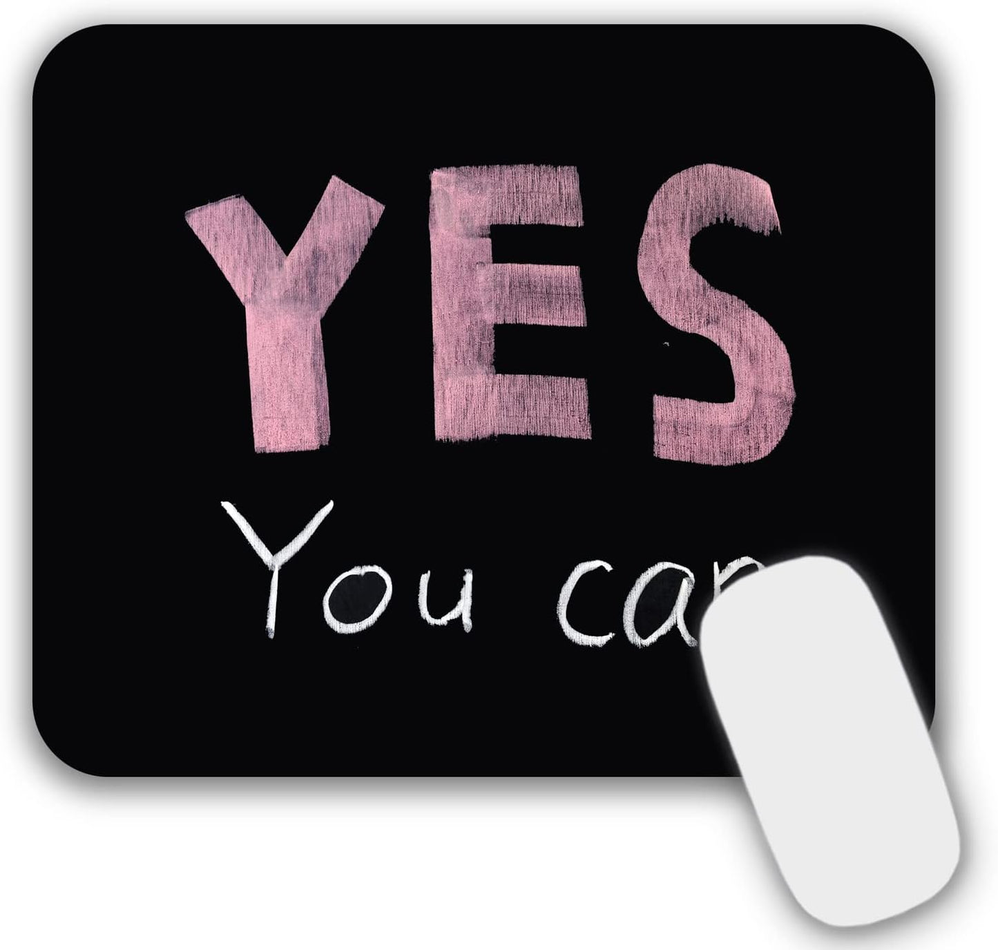 Mouse Pad, Gaming Mouse Pad, Non-Slip Rubber Base Mouse Mat with Designs for Laptop, Computer & Office, 9.5 x 7.9 x 0.12 inches (Yes You Can)