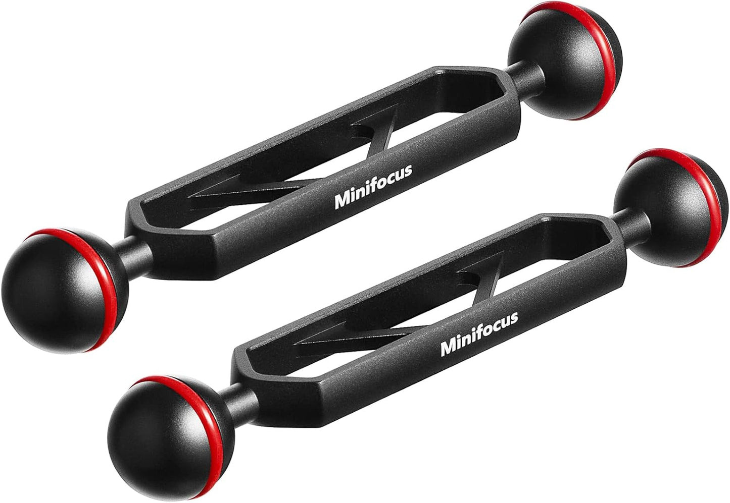 MINIFOCUS 6" Double Ball Aluminum Extension Arm, 1" Ball Head Connector Underwater CNC Arm System Ball Head Extension for Strobe/Video Light/Diving Camera Tray, Waterproof and Rustproof (2pack)