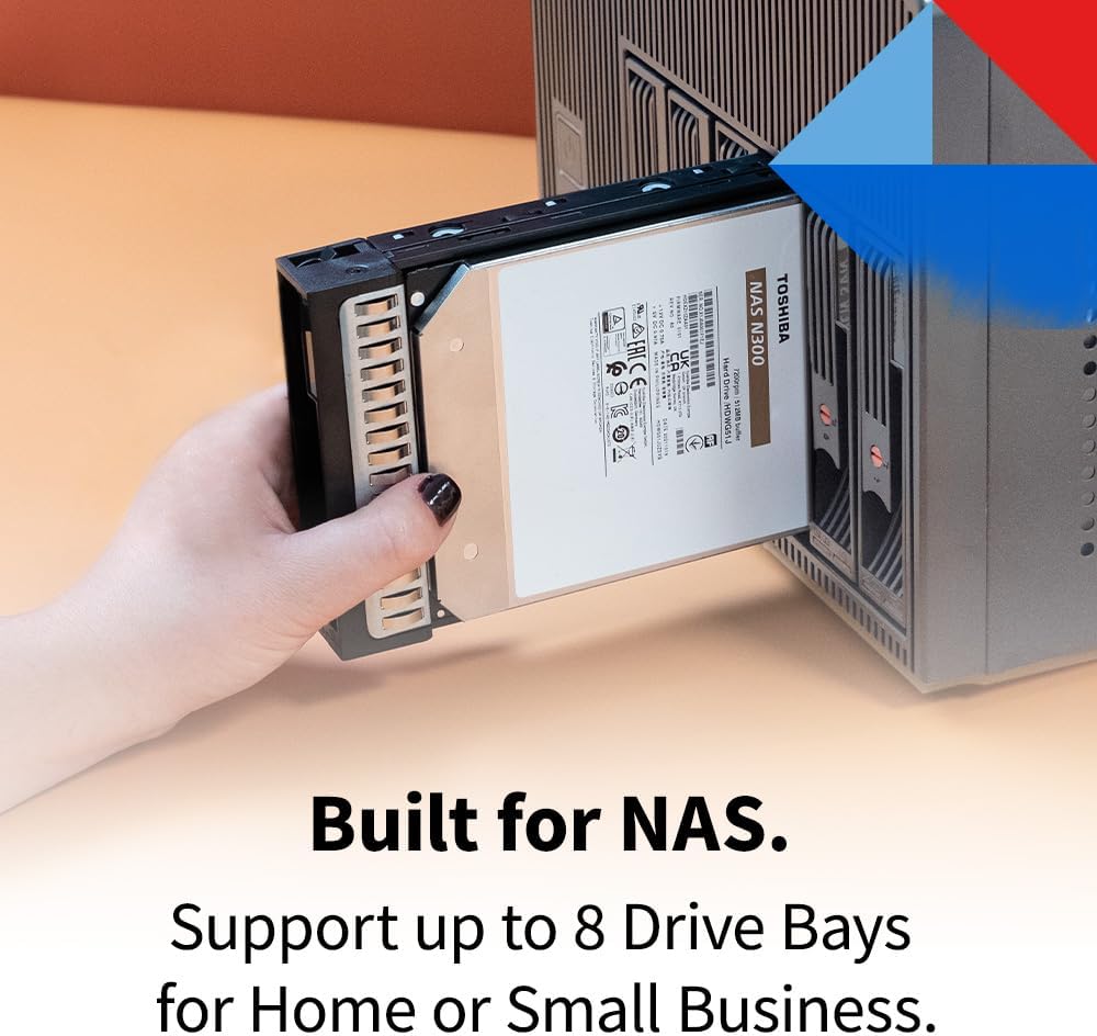 Toshiba N300 10TB NAS 3.5-Inch Internal Hard Drive - CMR SATA 6 Gb/s 7200 RPM 512 MB Cache - HDWG71AXZSTA