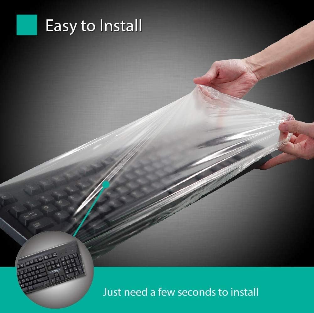 Universal Keyboard Cap [20-Pack] – Universal Fit Desktop Keyboard Cover with Numeric Keypad – Ideal for Hospital & Dental Use – Bulk Value Set – by Green Onions Supply