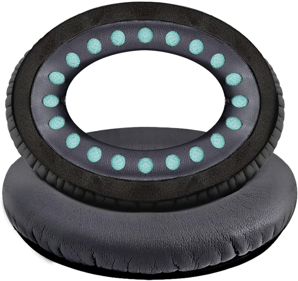 QOQOON Professional Headphone Replacement Ear Pads for Bose QuietComfort 35 2 15 25 Earpads Cushion for QC2 QC15 QC25 SoundTrue SoundLink Around-Ear Headphones (QC35/35ii, Black Cushion + Black Mat)