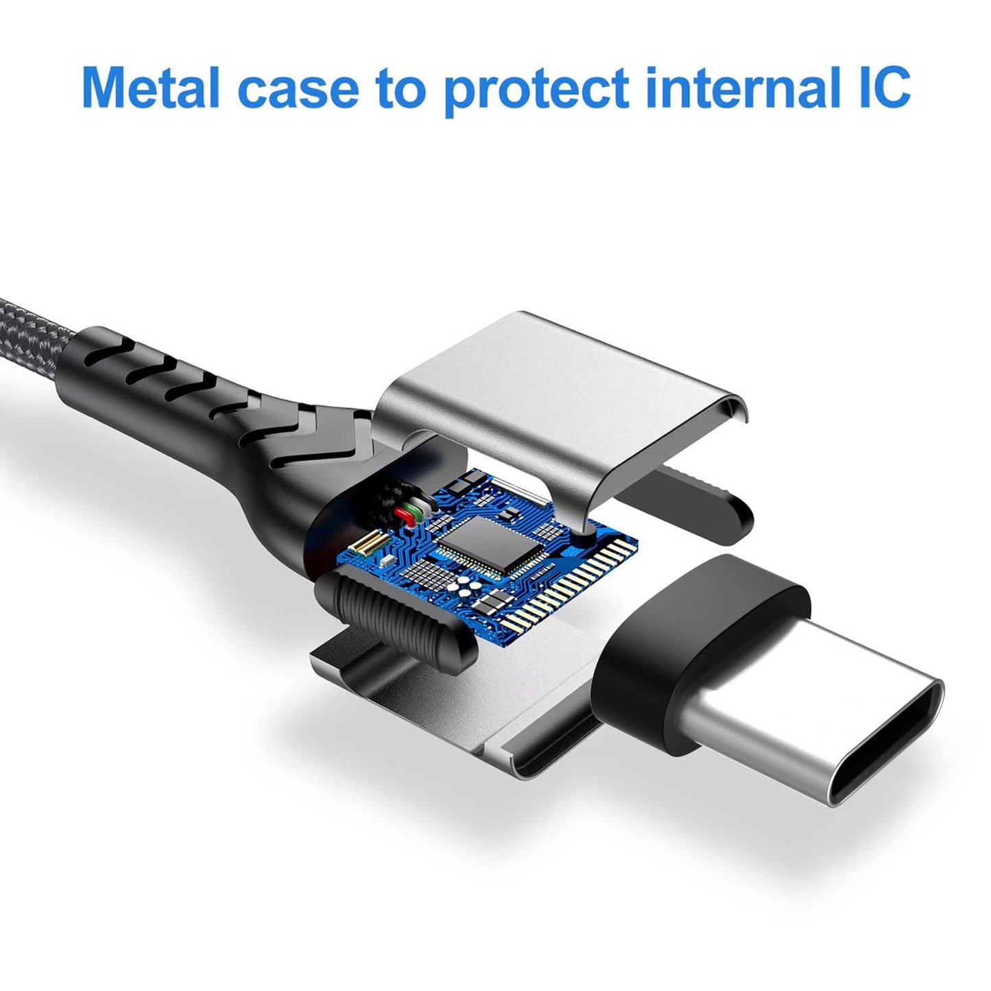 Durcord USB C to USB C Cable, 2Pack 100W 6ft USB C Charger Cable Fast Charging for Android/Phone/Pad, Type C to Type C Charger Braided USB Cable Compatible withi Phone 15 Pro Plus Max Silver