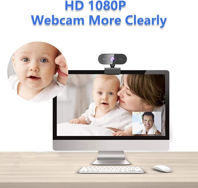 Webcam for pc with Microphone,Full Hd 1080P Streaming Web Cam for Mac Laptop, USB External Computer Camera for Desktop,Best Cheap Face Cam for Video Conference,Zoom,Gaming YouTube Microsoft