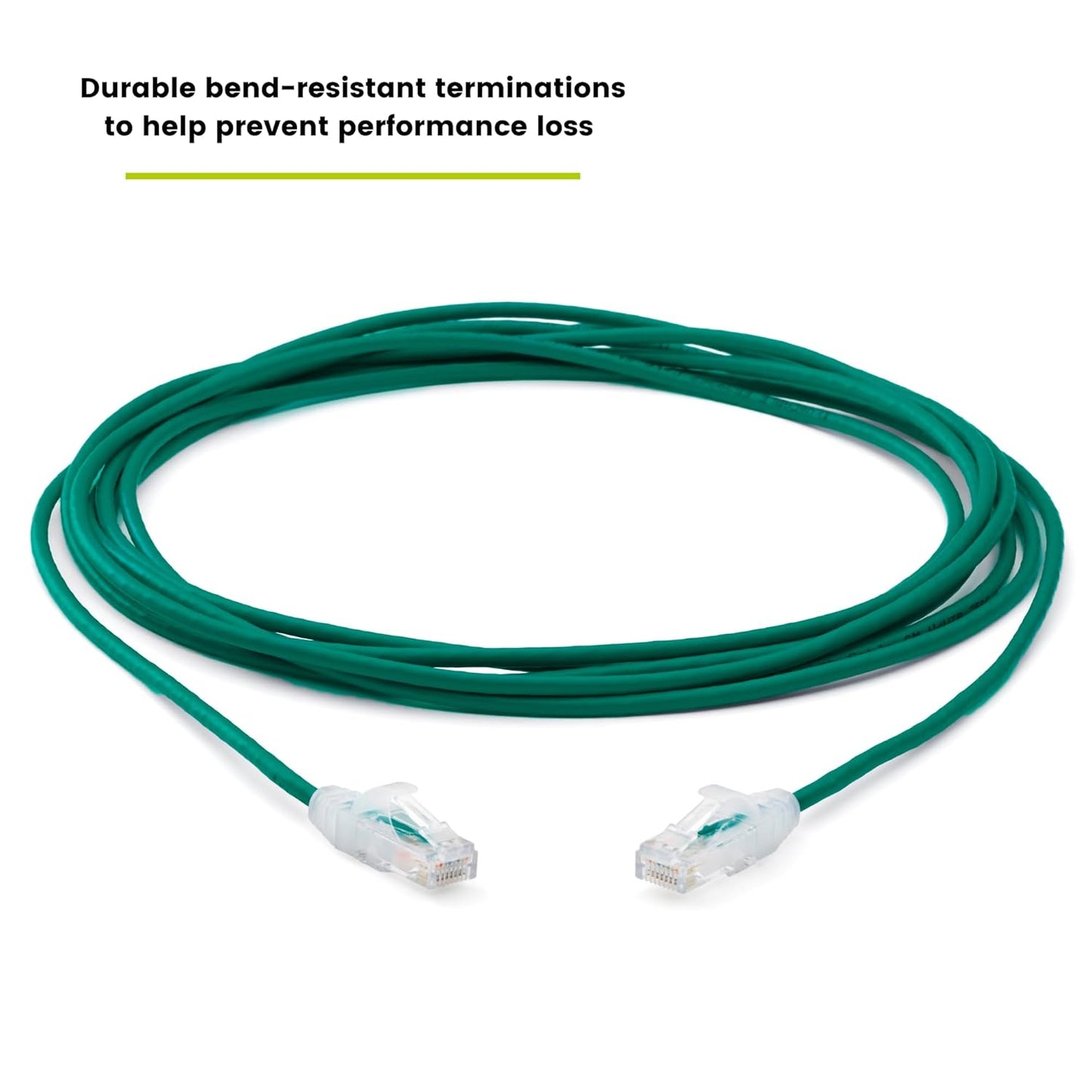 TRUECABLE Cat6 Component Rated Patch Cable, Unshielded (U/UTP), 14ft, Green, 28AWG Solid Copper, Snagless 10G High-Speed Ethernet Cable, PoE++ 4PPoE 100W, UL Listed, RoHS-3, 1 Pack