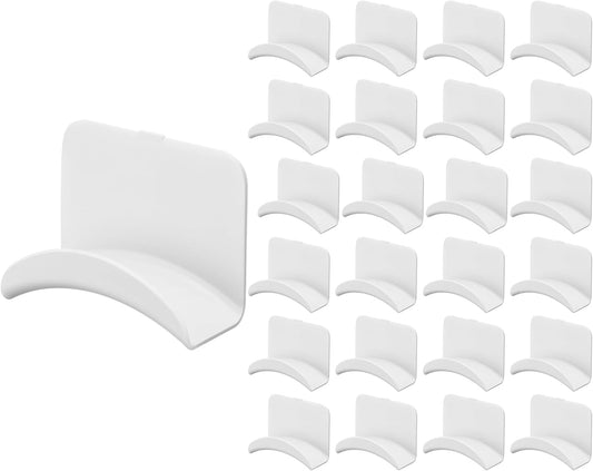 24 Pcs Headphone Wall Hangers Adhesive Gaming Headset Holder Hooks for Wall Mount Strong Universal Stand Hooks for Most Headphone Controller, Hat, Baseball Caps, Closet, Door (White)