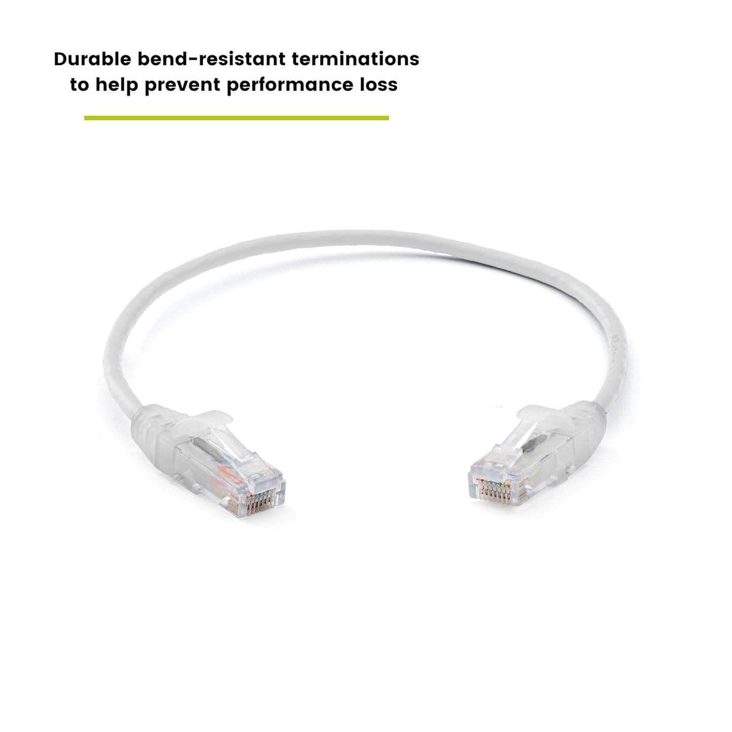 TRUECABLE Cat6 Component Rated Patch Cable, Unshielded (U/UTP), 1ft, White, 28AWG Solid Copper, Snagless 10G High-Speed Ethernet Cable, PoE++ 4PPoE 100W, UL Listed, RoHS-3, 5 Pack