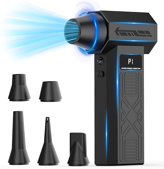 Compressed Air Duster-280000RPM Electric Air Duster,4-Gear Adjustable Super Power Air Blower,Rechargeable Mini Blower with Fast Charging for PC,Keyboard,House,Outdoor & Car