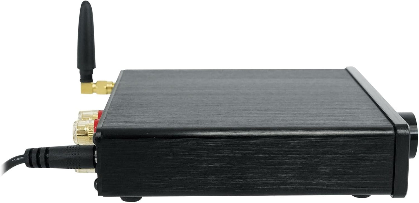 Rockville BLUDAC2B 75W x 2 Hi-Res 192K DAC Amplifier Home Bluetooth Receiver, Optical/Sub Out, USB-C, Class-D for Home Audio