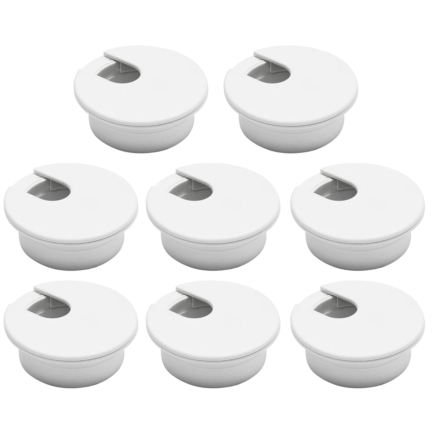 Desk Grommet 1-3/8" (35 mm), Desk Cord Hole Cover, Cable Grommet ABS Plastic, Desk Hole Grommet for Office and Home Table Cable, Detachable Cable Cord Organizer (White 8 Pcs)