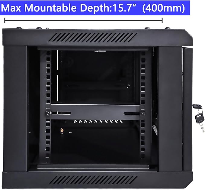6U Wall Mount Server Cabinet Network Rack Vented Enclosure Locking Door