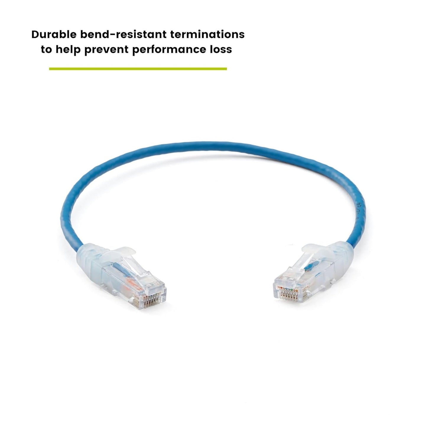 TRUECABLE Cat6 Component Rated Patch Cable, Unshielded (U/UTP), 1ft, Blue, 28AWG Solid Copper, Snagless 10G High-Speed Ethernet Cable, PoE++ 4PPoE 100W, UL Listed, RoHS-3, 1 Pack