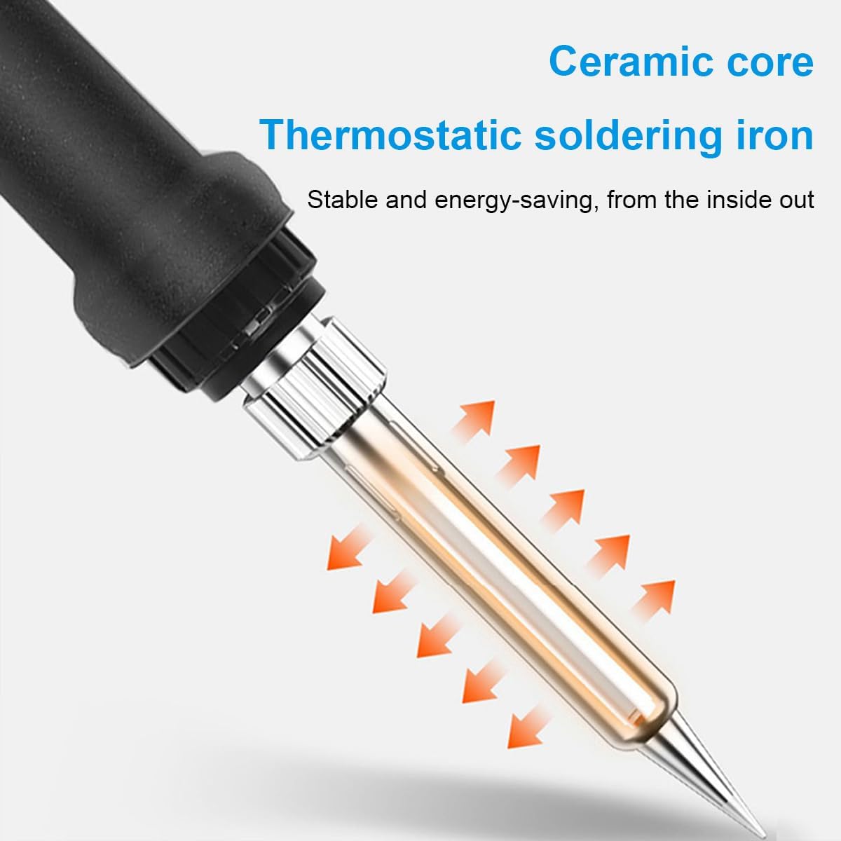 Soldering Iron Kit, 60W Soldering Iron with Interchangeable Iron Tips, Stand, Solder Tube, Welding Wire, 12-in-1 Adjustable Temperature Soldering Gun Welding Iron Kit for any Hobby Enthusiast 110V