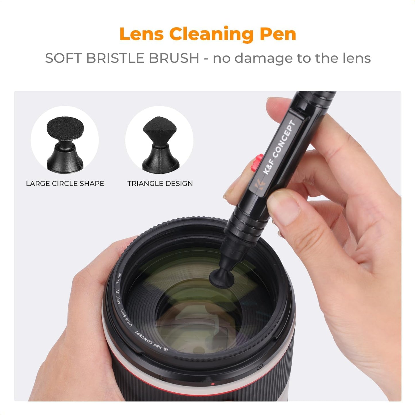 K&F Concept 15-1 Professional Cleaning Kit for DSLR Cameras and Sensitive Electronics, Bundle with Lens Cleaner - Camera Accessories & Photography Accessorie for DSLR Camera Lens Filter Cell Phones