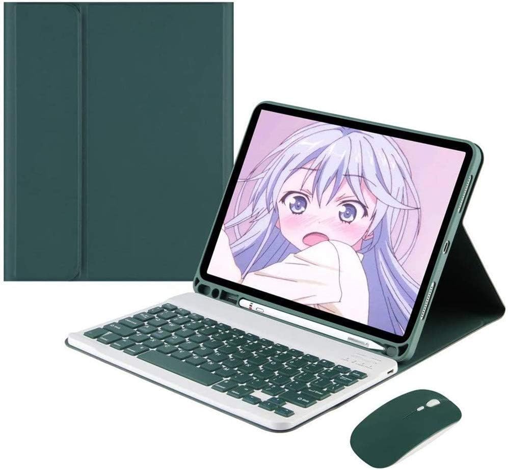 AnMengXinLing Lovely Keyboard Case for iPad 9th/8th/7th Generation with Mouse,Case for iPad9 iPad8 iPad7 10.2 inch with Pencil Holder and Deatachable Keyboard Mouse, Teal