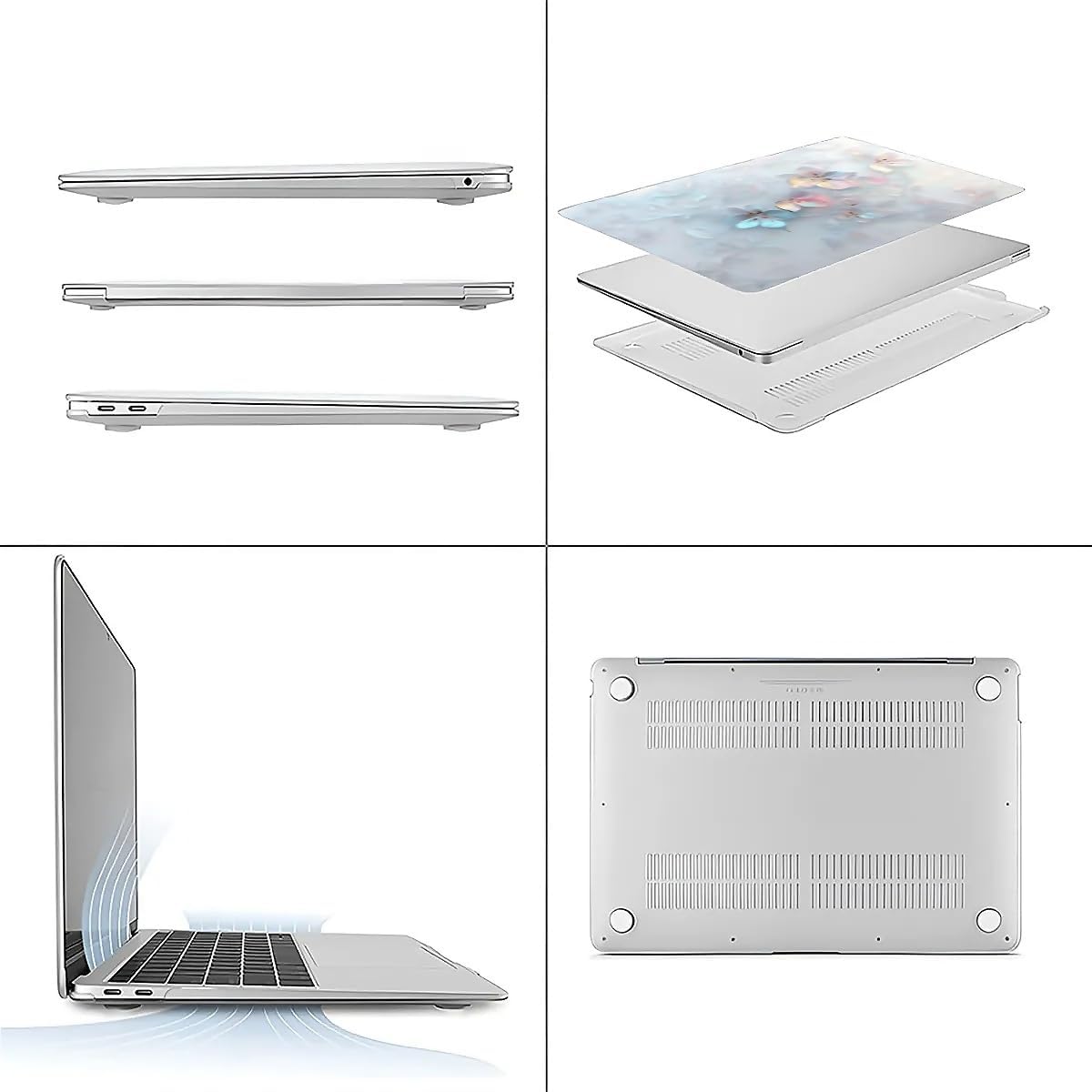 Compatible with MacBook Air 13.3 13.6 Inch Case 2022 2021 2020 2019 Plastic Hard Shell Case Cover,13.3 Air (A1932/A2179/A2337), Floral
