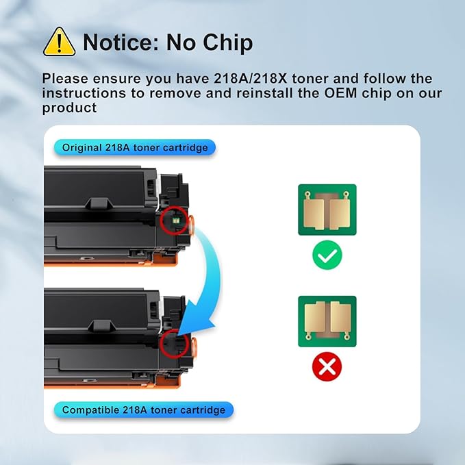 RGiNK 218A Toner (No Chip) Compatible for HP 218A Toner Cartridges 4 Pack - 218X Toner Work for HP Color Laserjet Pro MFP 3301fdw 3301CDW 3301SDW| 3201DW-W2180A 218X W2180X (4 Pack)