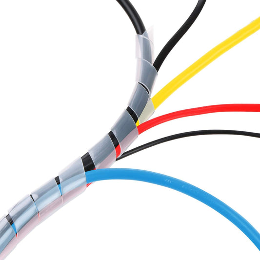 26Ft XHF 3/8" Clear Spiral Cable Wrap 10mm(Wrapping Range:7.5mm-60mm) Cord for Computer Electrical Wire Organizer Sleeve Hose RoHS