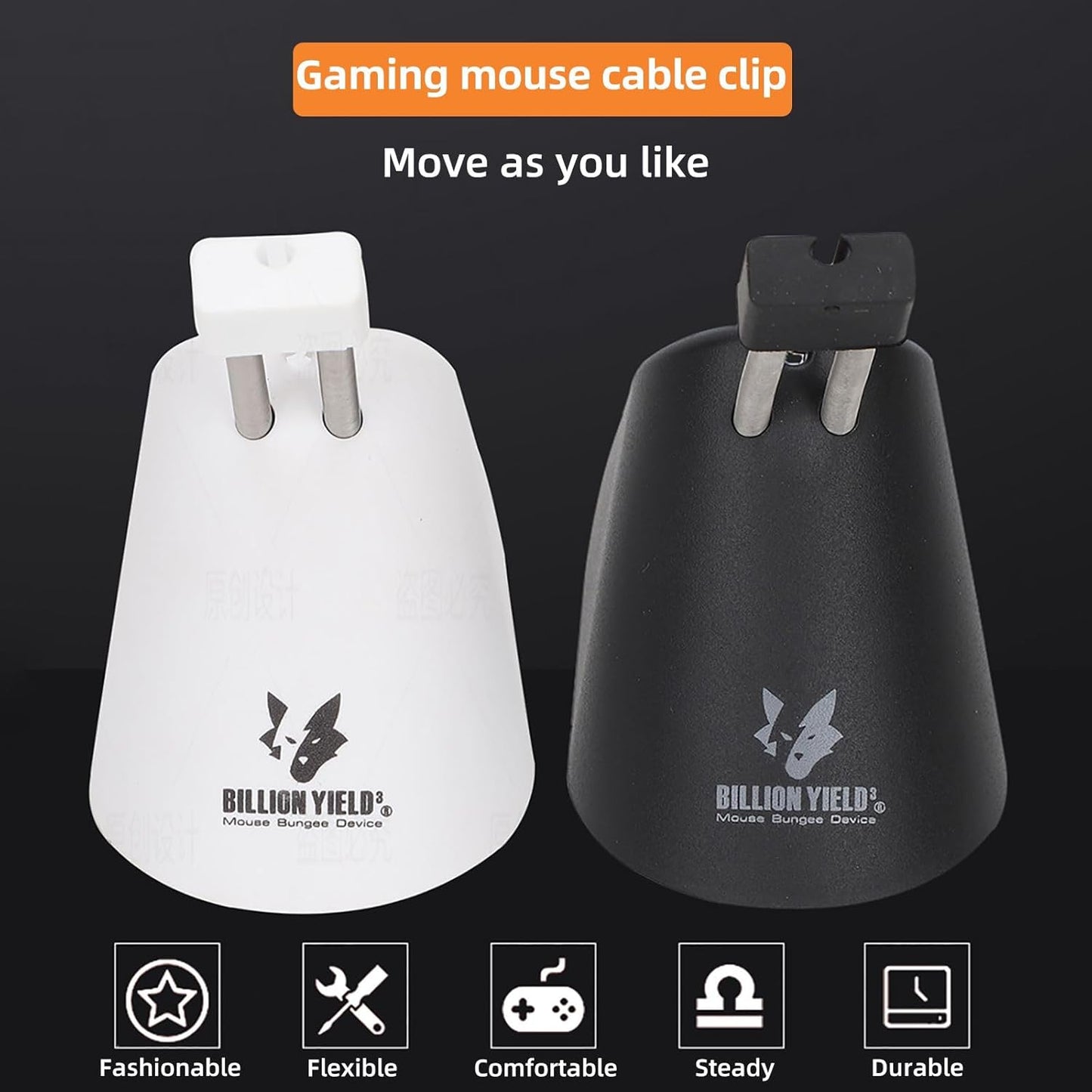 Gaming Mouse Bungee, Mouse Cord Holder and Cable Management Device (Primium Version 360g, White)