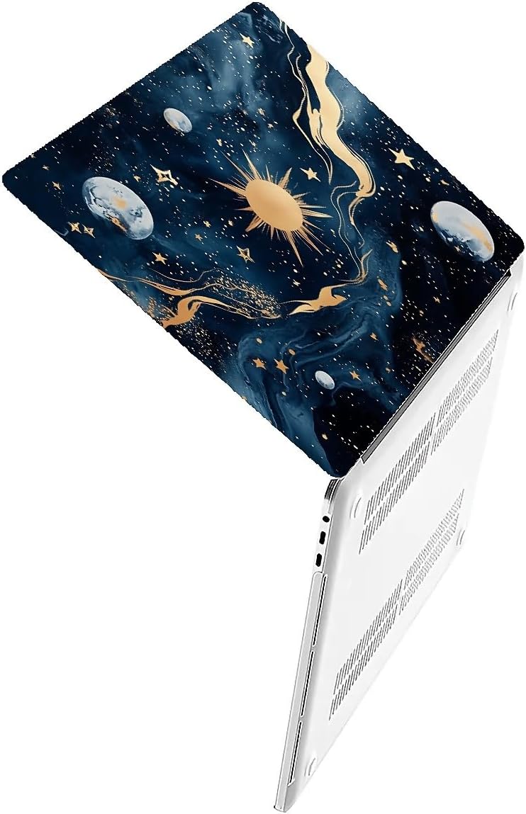 Compatible with MacBook Air 13.3 13.6 Inch Case 2022 2021 2020 2019 Plastic Hard Shell Case Cover,13.6 Air (A2681) M2 2022, Moon and Sun