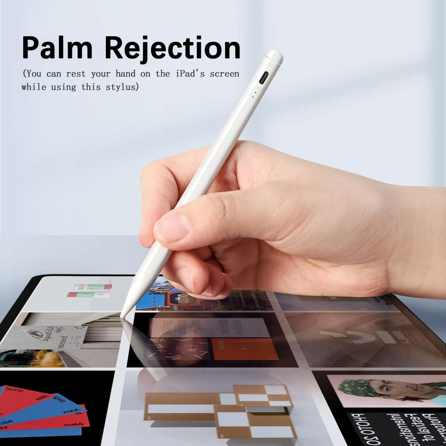 Stylus Pen for iPad (2025-2018),Tilt Sensitivity Palm Rejection Fast Charge Stylus Pencil,iPad Pencil for i Pad 11th A16/10/9/8/7/6th & Pro 13/12.9/11(M4) & Air 13/11(M3/M2) & Mini A17 Pro/6/5