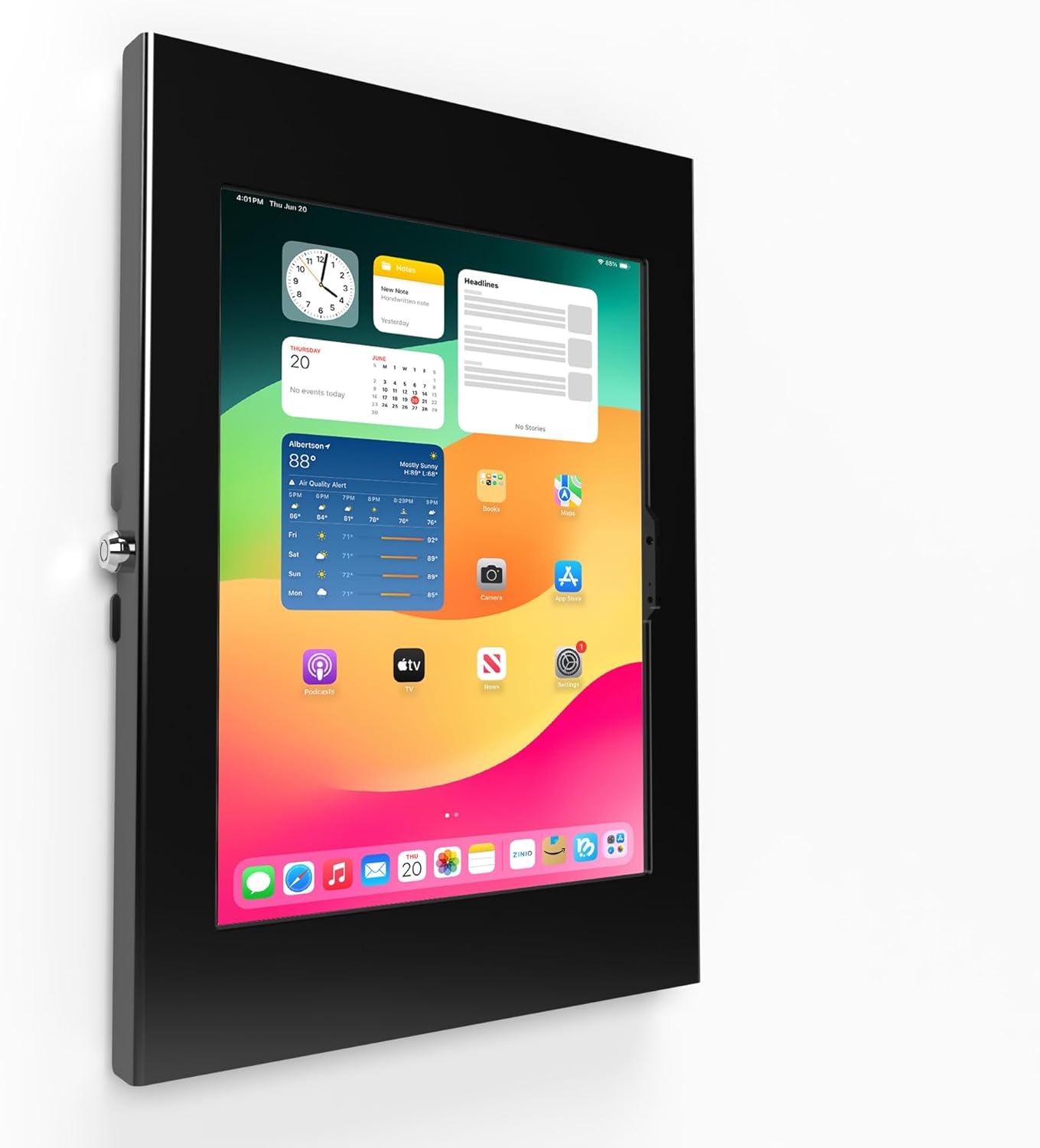 TABcare Locking Anti-Theft Metal Case for iPad Pro 13" for Kiosk, POS, Store, Show Display, Time Clock (Black, iPad Pro 13)