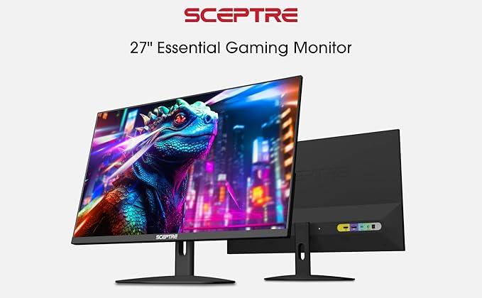 Sceptre New IPS 27-inch Prime Gaming Monitor 100Hz DP HDMI USB Type C, Build-in Speakers Machine Black 2026 (E275W-FP100T Series)