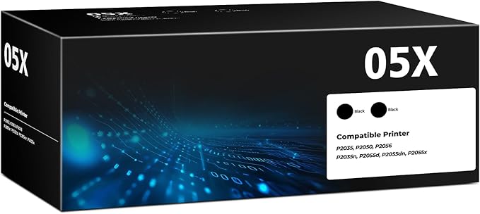 CE505X 05X Toner Cartridges Black (2-Pack) Laser Jet P2035 P2050 P2056 Compatible with HP 05A 05X Toner Cartridges for Laser Jet Enterprise P2035n P2055d P2055dn P2055x