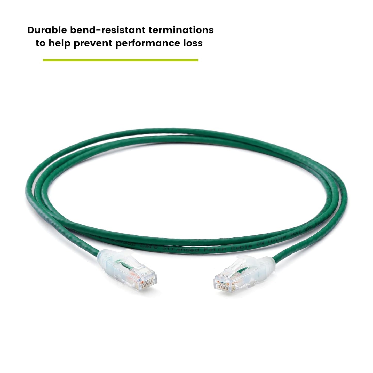 TRUECABLE Cat6 Component Rated Patch Cable, Unshielded (U/UTP), 5ft, Green, 28AWG Solid Copper, Snagless 10G High-Speed Ethernet Cable, PoE++ 4PPoE 100W, UL Listed, RoHS-3, 1 Pack