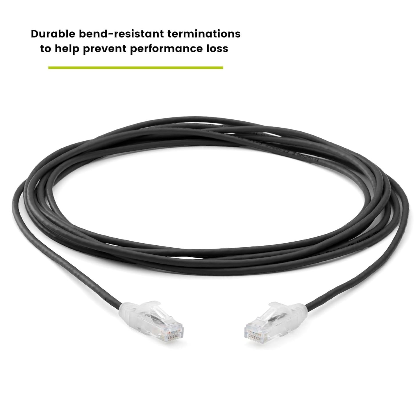 TRUECABLE Cat6 Component Rated Patch Cable, Unshielded (U/UTP), 14ft, Black, 28AWG Solid Copper, Snagless 10G High-Speed Ethernet Cable, PoE++ 4PPoE 100W, UL Listed, RoHS-3, 5 Pack